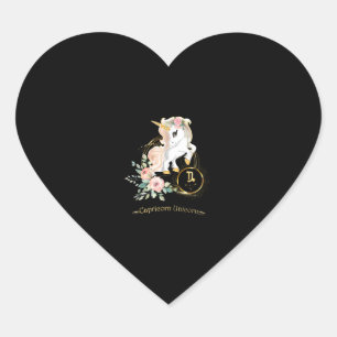 Capricorn Shirt Zodiac Unicorn Signaturastrologie Herz-Aufkleber