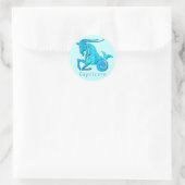 Capricorn Sign Aqua Aufkleber (Tasche)