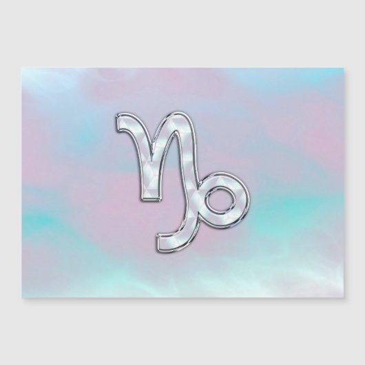 Capricorn Sign auf Mutter von Pearl Nacre Style Magnetkarte (Vorderseite)