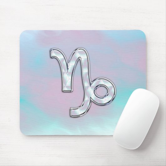 Capricorn Sign auf Mutter von Pearl Nacre Style Mousepad (Mit Mouse)