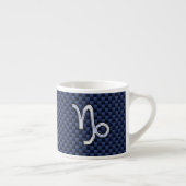 Capricorn Sign Navy Blue Carbon Fibre Style Espressotasse (Rechts)