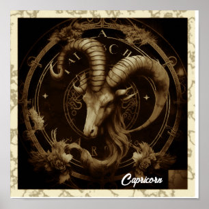 Capricorn Signature Wall Art Poster