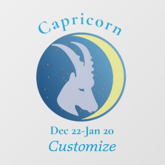 Capricorn signieren Thunder_Cove Fensteraufkleber (Blatt)