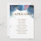 Capricorn, Sitzplan-Karte mit Gästennamen (Rückseite)