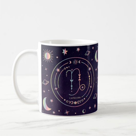 Capricorn Spaß Ernährung Fakten zodiac Sternbild Kaffeetasse (Links)