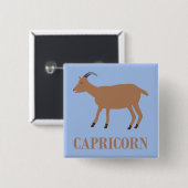 Capricorn Star Sign Goat Button (Vorne & Hinten)