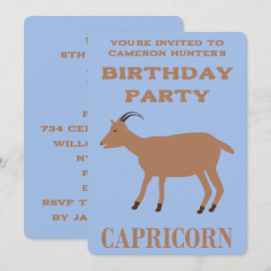 Capricorn Star Sign Goat Custom Geburtstag Einladung