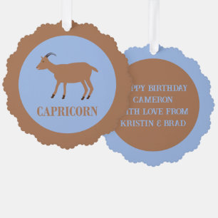 Capricorn Star Sign Goat Custom Geburtstag Ornament Karte