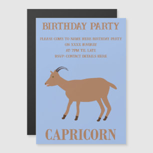 Capricorn Star Sign Goat Custom Geburtstagsparty Magneteinladung