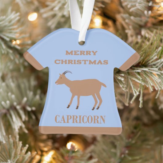 Capricorn Star Sign Goat Custom Ornament (Baum)
