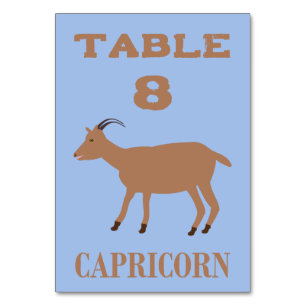 Capricorn Star Sign Goat Custom Tischnummer