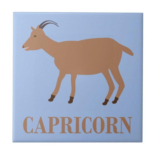 Capricorn Star Sign Goat Fliese (Vorderseite)