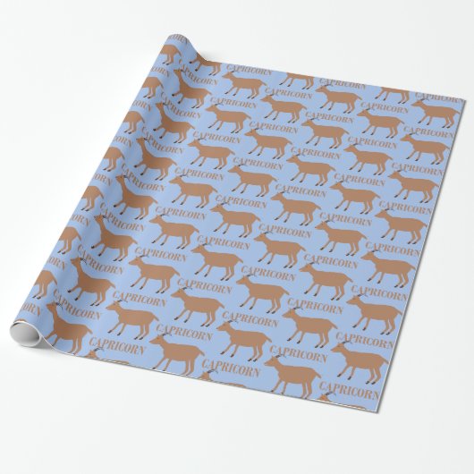 Capricorn Star Sign Goat Gemustert Geschenkpapier (Ungerollt)