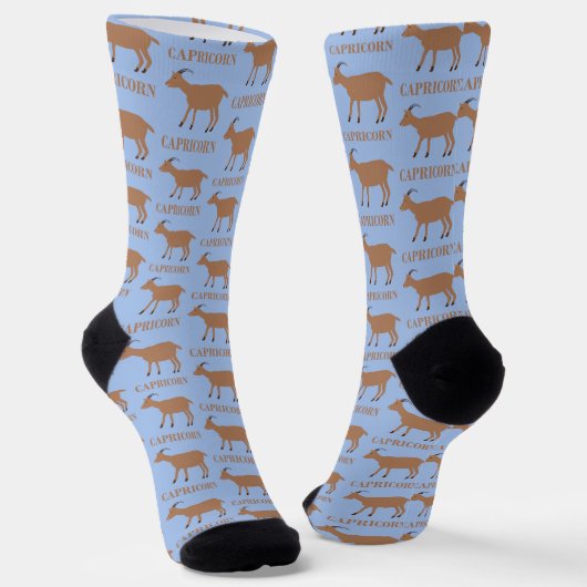 Capricorn Star Sign Goat Gemustert Socken (Gewinkelt)