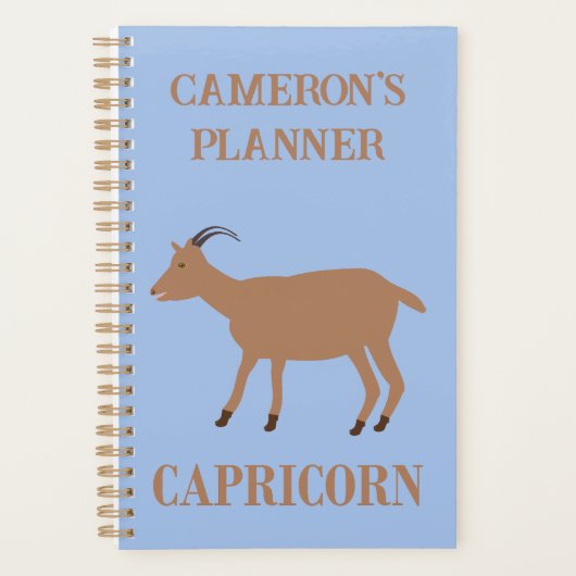 Capricorn Star Sign Goat Individuelle Name Planer (Vorderseite)