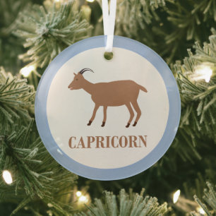 Capricorn Star Sign Goat Ornament Aus Glas