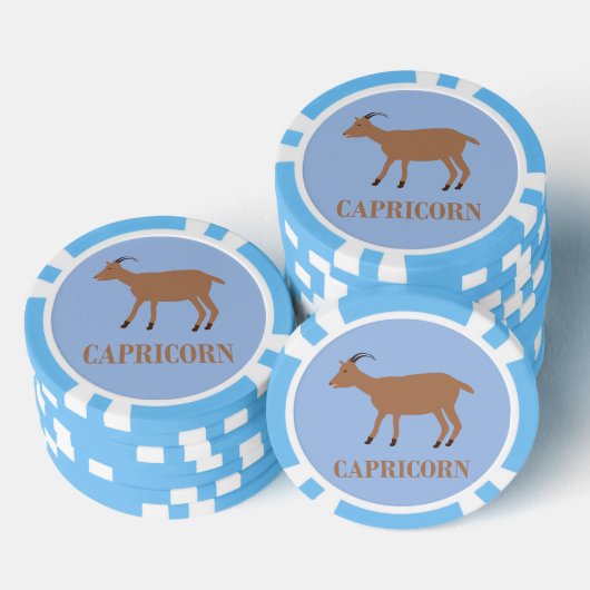 Capricorn Star Sign Goat Pokerchips (Stapel)