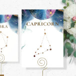 Capricorn-Sternbild, Himmelsmuschel-Tischnummer<br><div class="desc">Genießen Sie ein himmlisches Sternbild mit unseren Tafelschildern! Sammlung mit 15 verschiedenen Sternbildern zur Auswahl, aber wenn Sie mehr benötigen, können Sie einen anderen Konstellationsnamen zu einer unserer Tischnummern-Karten hinzufügen (obwohl die Karte unten nicht die richtige Sternenformation hat, wird es Ihnen möglich sein, Ihr Set zu vervollständigen). Capricorn Tischnummer Schild...</div>