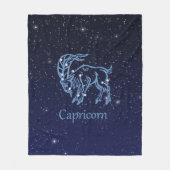 Capricorn-Sternbild und Sternzeichen mit Sternen Fleecedecke (Vorderseite)