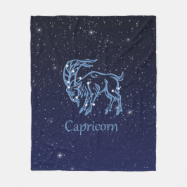 Capricorn-Sternbild und Sternzeichen mit Sternen Fleecedecke