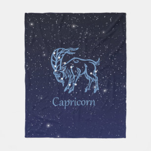 Capricorn-Sternbild und Sternzeichen mit Sternen Fleecedecke