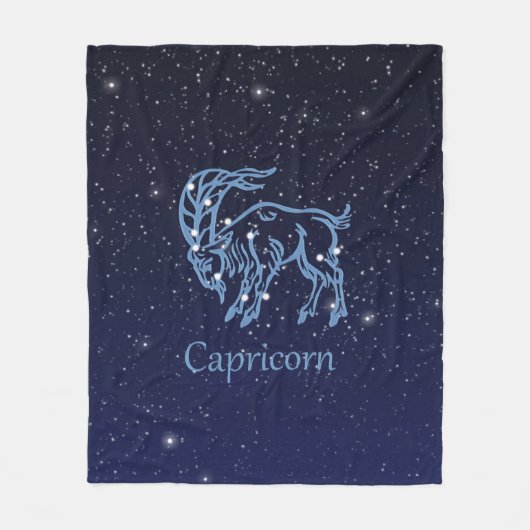 Capricorn-Sternbild und Sternzeichen mit Sternen Fleecedecke (Vorderseite)