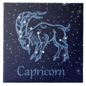 Capricorn-Sternbild und Sternzeichen mit Sternen Fliese (Vorderseite)