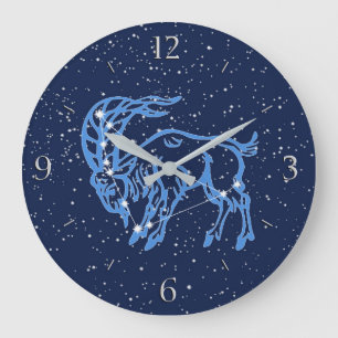 Capricorn-Sternbild und Sternzeichen mit Sternen Große Wanduhr