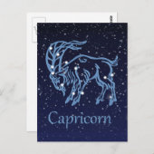Capricorn-Sternbild und Sternzeichen mit Sternen Postkarte (Vorne/Hinten)