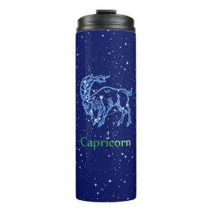 Capricorn-Sternbild und Sternzeichen mit Sternen Thermosbecher