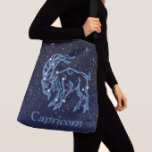 Capricorn-Sternbild und Sternzeichen mit Sternen Tragetaschen Mit Langen Trägern (Von Nahem)
