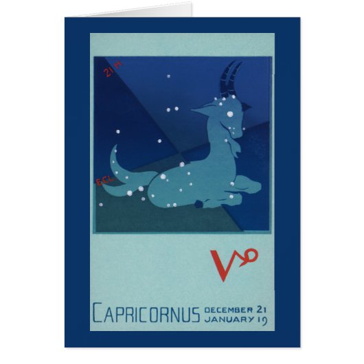 Capricorn-Sternbild, Vintages Zodiak, Astrologie (Vorne)