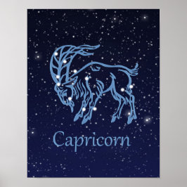 Capricorn-Sternzeichen und Sternbild Poster