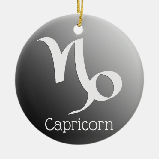 Capricorn Sun Sign Zodiac Symbol Keramik Ornament (Vorne)