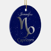 Capricorn Sun Zeichen mit Name Keramik Ornament (Rechts)