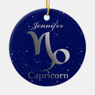 Capricorn Sun Zeichen mit Name Keramik Ornament