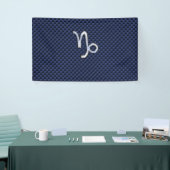 Capricorn Symbol Navy Carbon Fibre Style Banner (Messeveranstaltung)