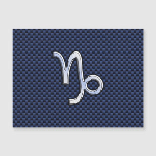 Capricorn Symbol Navy Carbon Fibre Style Magnetkarte