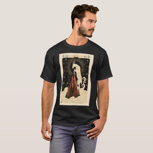 Capricorn - T - Shirt Celestial Zodiac Art (Vorne ganz)