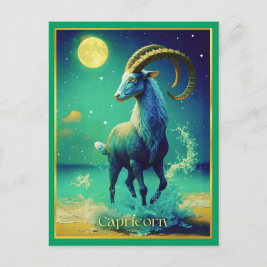 Capricorn the Sea Goat Zodiac Sign Postkarte (Vorderseite)