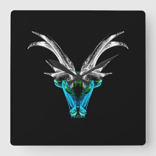 Capricorn – The Visionary Architect  Quadratische Wanduhr (Vorderseite)