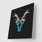 Capricorn – The Visionary Architect  Quadratische Wanduhr (Winkel)