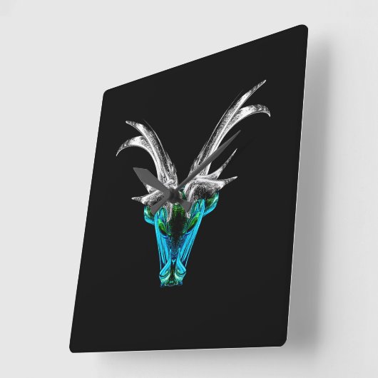 Capricorn – The Visionary Architect Quadratische Wanduhr (Winkel)