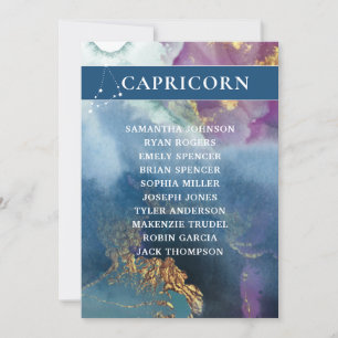 Capricorn Tischnummer Celestial Seating Chart