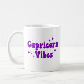 Capricorn Vibes Zodiac Astrologie Lila Stars Coff Kaffeetasse (Links)