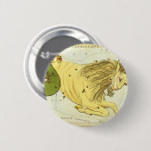 Capricorn Vintag Constellation, Urania-Spiegel Button (Vorne & Hinten)