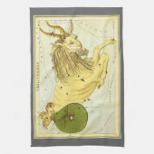 Capricorn Vintag Constellation, Urania-Spiegel Geschirrtuch (Vertikal)
