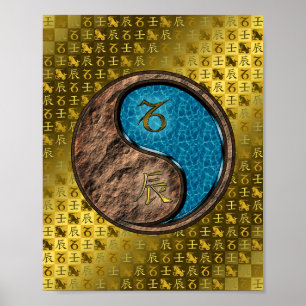 Capricorn & Water Dragon Poster