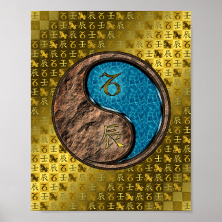 Capricorn & Water Dragon Poster