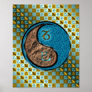 Capricorn & Water Schlange Poster
